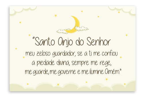 Placa Decorativa Oração Santo Anjo 20x30cm