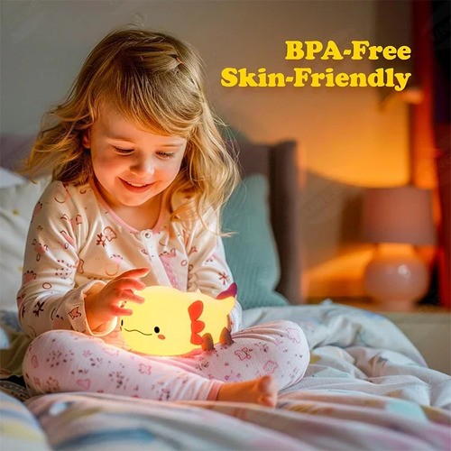 Cute Axolotl Night Light Silicone Nursery Sleeping Lamp
