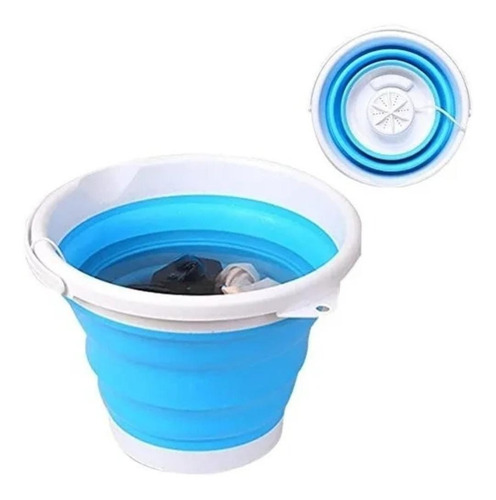 Imagen 3 de 7 de Mini Lavarropas Portátil Balde Silicona Lavador Usb Plegable