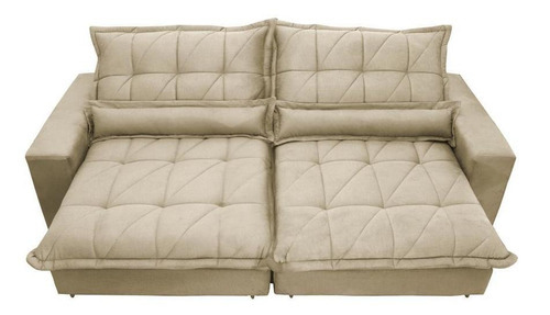 Sofa Retrátil Reclinável Pocket Cama Inbox Soft 3,12m Bege