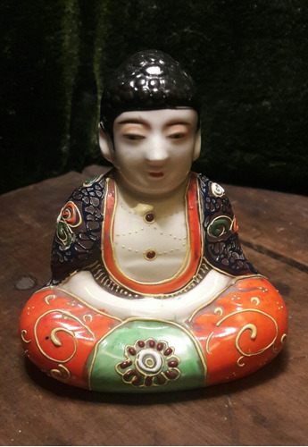 Antiguo Buda Satsuma, Porcelana Esmalte.