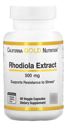 California Gold Nutrition Extracto De Rhodiola 60 Caps Sabor Sin Sabor