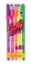 Comprar Lapiceras Roller Mooving Tinta Gel Silky Neón X5 Colores