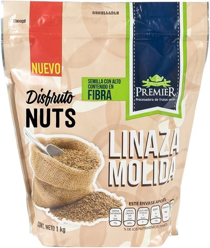 Linaza Molida Canadiense Premier 1kg - ( 2 Piezas De 1 Kilo)