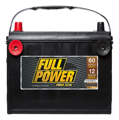 Batería Fullpower Para Auto Tipo Fp-34/78-800. Entrega  Cdmx