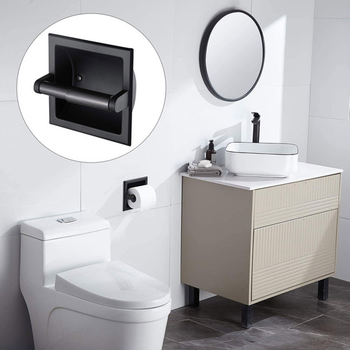 Bnb Soporte De Papel Higiénico Integrado Negro