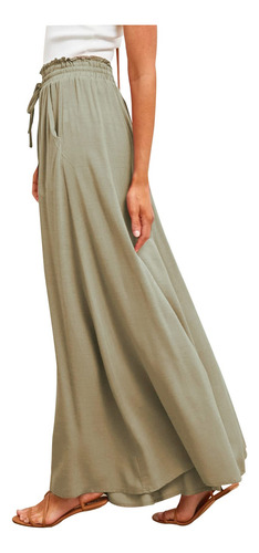 Pantalón Holgado Mujer Lino Casual Cómodo Pantalones De Moda