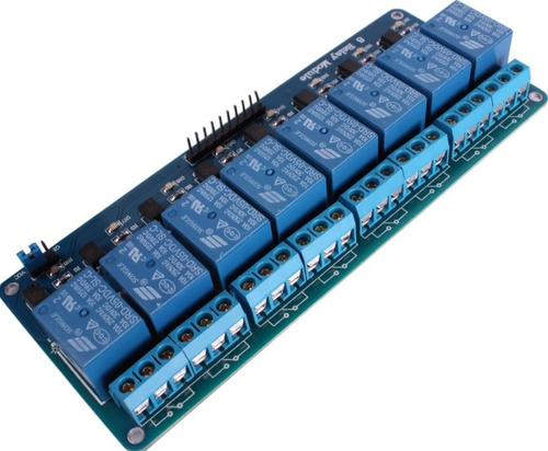 Módulo Relé 5v 8 Canales Con Optoacopladores (azul) Arduino