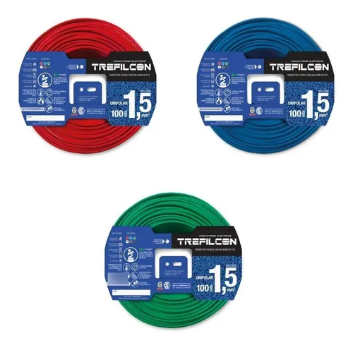 comprar Cable Unipolar 1,5mm Combo X 3 Rollos Por 25 Metros