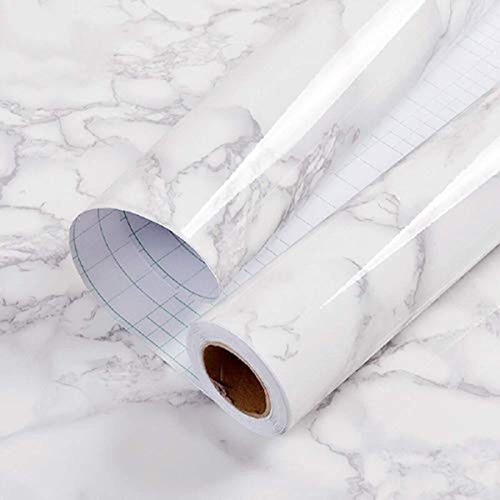 Papel Adhesivo Estilo Marmol Granito Gris/blanco 30cm X 2mts