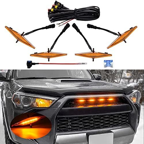 Mealam Luces Led Ámbar 4 Lámparas Raptor De Rejilla Delanter