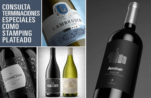 Etiquetas Texturadas Enologicas Artesanal Delicatesen Vinos Bebidas Troquelados Especiales Formas Resistentes Stamping