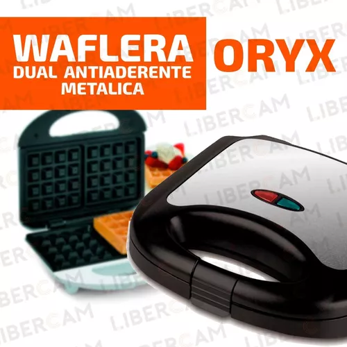 Waflera Electrica Antiadherente Teflon Metalica Wafle Cocina