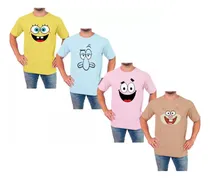 Comprar Kit Cu002F4 Camisa Masculina Patrick Bob Esponja Lula E Sandy
