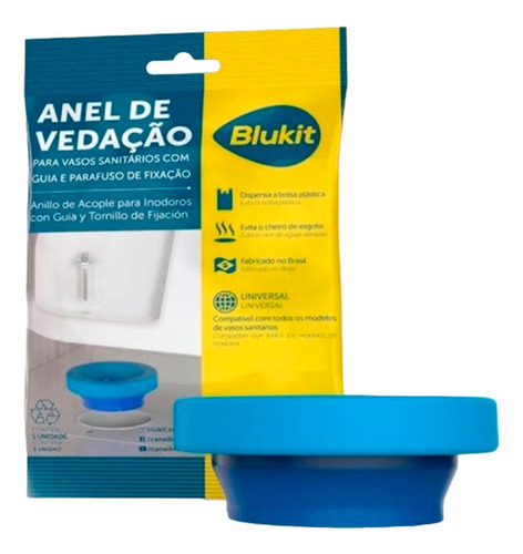 Anel Vedação Vaso Sanitario Com Guia Blukit Fixação