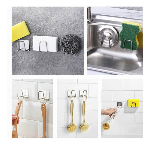 Soporte Esponja Lavaplatos Acero Inox + Adhesivo,organizador