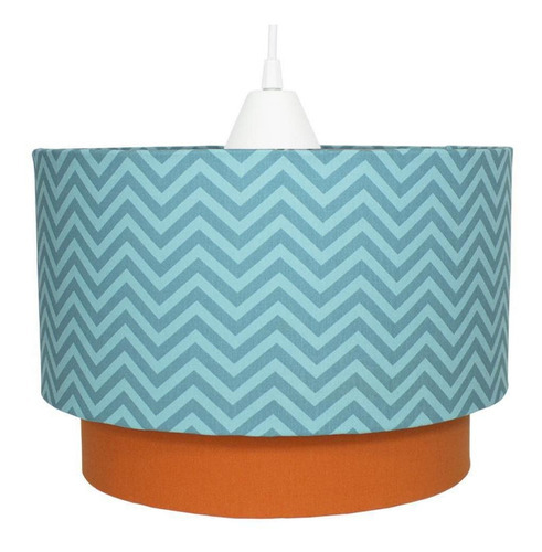 Lustre Pendente Chevron Azul Turquesa Raposa Quarto Bebê