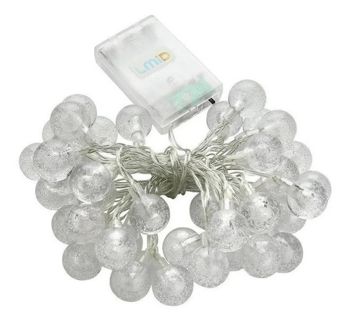 Imagen 2 de 5 de Guirnalda 16 Bolitas Cristal Calido 3.5mt (pilas )