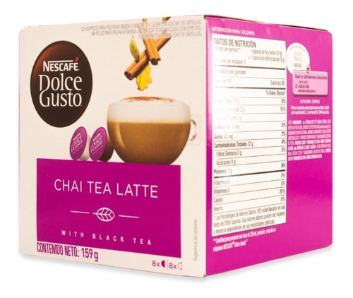 Imagen 2 de 6 de Chai Tea Late, Cartón De 3 Cajitas De Capsulas Dolce Gusto,