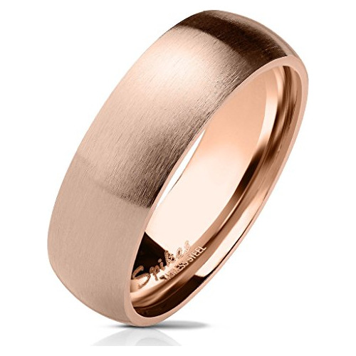 Mj Metals Jewelry Anillo De Boda Chapado En Oro Rosa De Acer