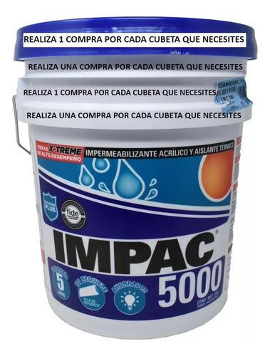 Impac 5000 Impermeabilizante Fibratado 5 Años 19 Litros