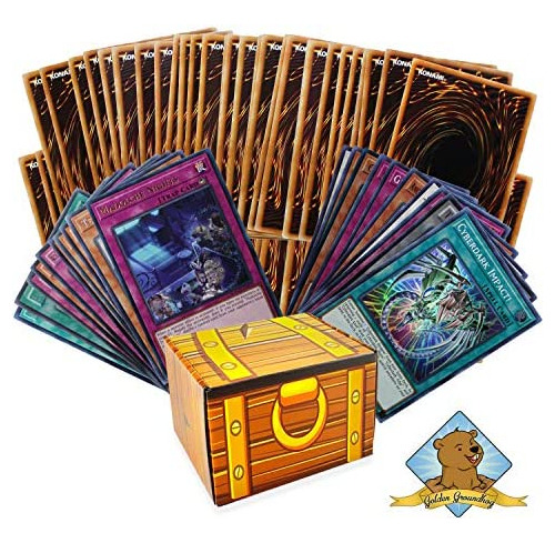 Yugioh 100 Cartas Lot - 10 Raras - 10 Holos - Caja De Cofre