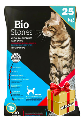 Arena Piedra Sanitaria Aglomerante Gato Bentonita Bio Stones