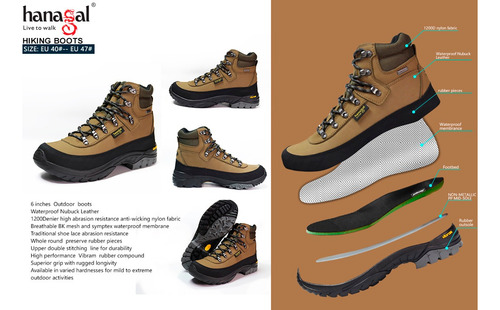 Botas Hanagal Everest Impermeable Caza-trekking- Senderismo