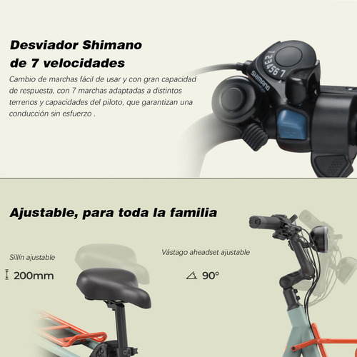 Yadea Cocoa Bicicleta Eléctrica Motor 32km/h 15ah 48v Verde Azulado