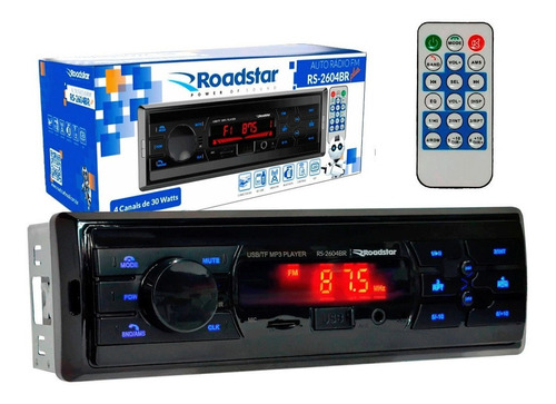 Auto Rádio Fm Bluetooth Controle Remoto App Usb Sd Rs-2604br