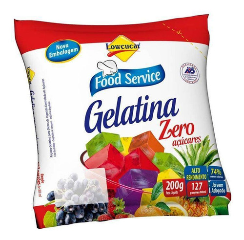 Gelatina Zero Açúcar Abacaxi Lowçucar 200g Food Service.