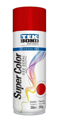 Pintura Acrilica En Aerosol 250g Tekbond Uso General Rojo