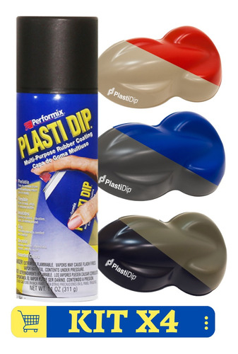 Pintura Removible Plastidip Aerosol Todos Los Colores X4 Env