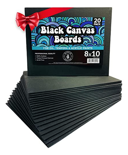 Black Canvas For Painting Bulk 20 Pack Small Canvases F...