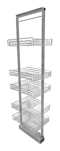 Columna Despensero Extraible Cromado 5 Canastos Hasta 2 Mt