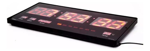Reloj de pared digital con termómetro LED y calendario de 46 cm
