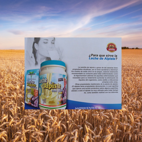 Leche De Alpiste Menonita Con Quinoa, Sabor Vainilla 1200gr