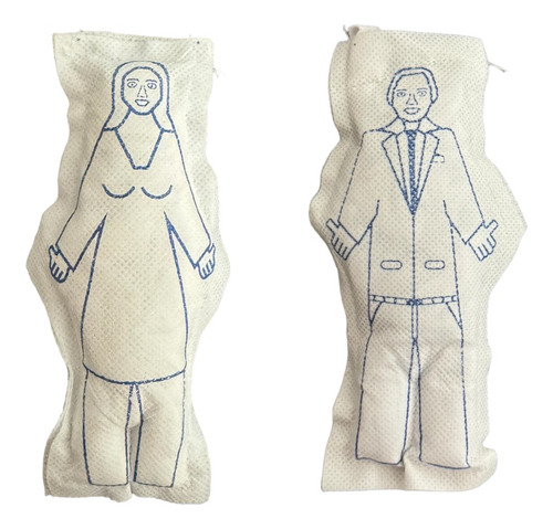 Boneco De Pano Vodu Rituais Candomblé Umbanda Casal Branco