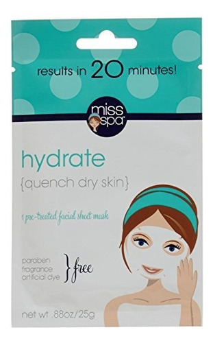 Mascara De Spa Spa Hydrate Facial Sheet, 0.88 Onza