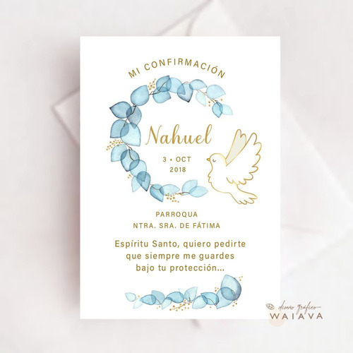 Imagen 3 de 10 de Estampas Confirmación Tarjetas Nenes X 4u