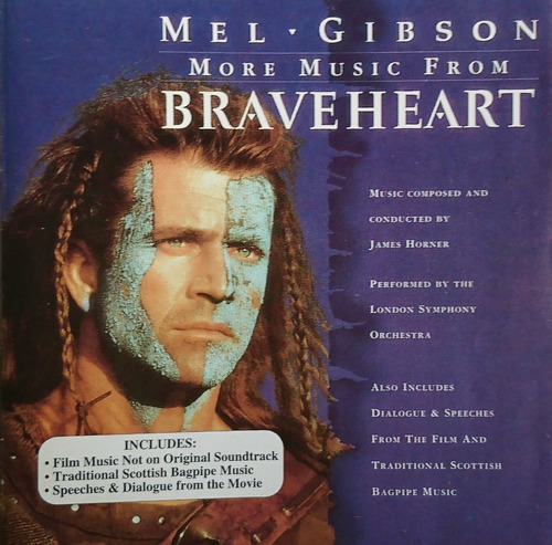 Braveheart More Music Cd Mel Gibson 1997 Impecable 