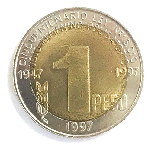 Monedas Argentinas: 1 Peso 1997 Eva Peron 6.4 Sin Circular