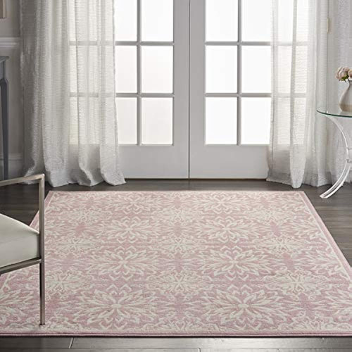 Nourison Jubilant Floral Ivory/pink 5'3  X 7'3  Area -alfomb