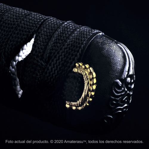 Imagen 3 de 10 de Katana Negra Kensei Aohige Acero Carbono Full Tang Filo Extr