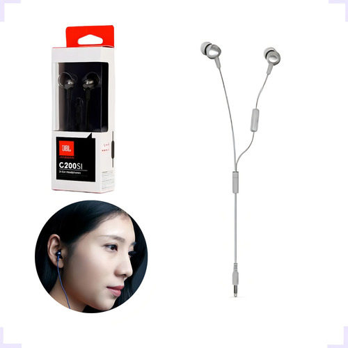 Headphone Fones De Ouvido Com Microfone Intra Auricular 9mm Cor Branco