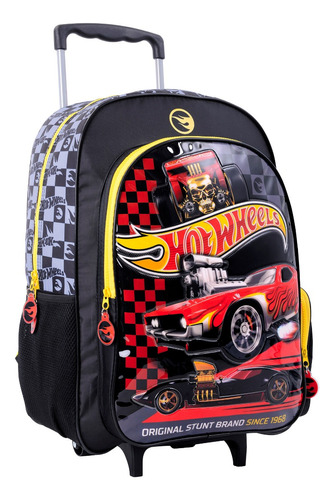 Mochila Espalda Carrito Hot Wheels Stunt Brand 18 Pulgadas