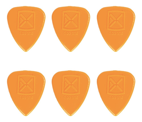 Kit 6 Palheta P/ Guitarra Violão Ibox 1.0mm Laranja Orange