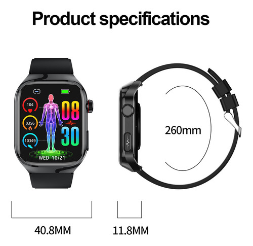 Smartwatch De Monitoramento De Saúde Tk16 Bluetooth Call Ecg