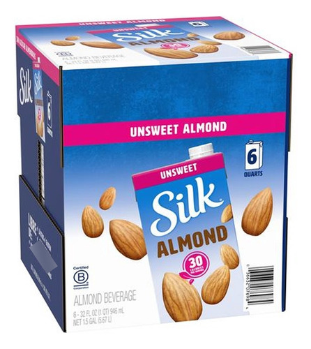 Leche Silk Almendras Sin Gluten 946ml X 6