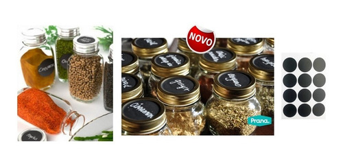 Imagem 2 de 2 de 24 Adesivos Redondos + Caneta Giz Líquido Prana